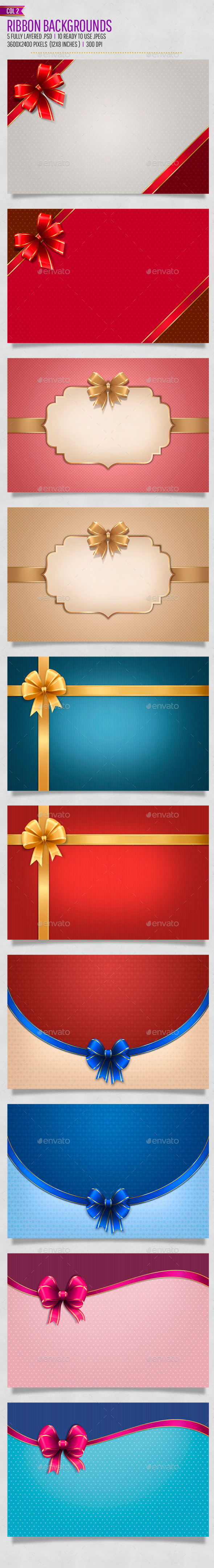 GraphicRiver Bow Ribbon Backgrounds Col2 9792844 GraphicRiver Bow Ribbon Backgrounds Col2 9792844