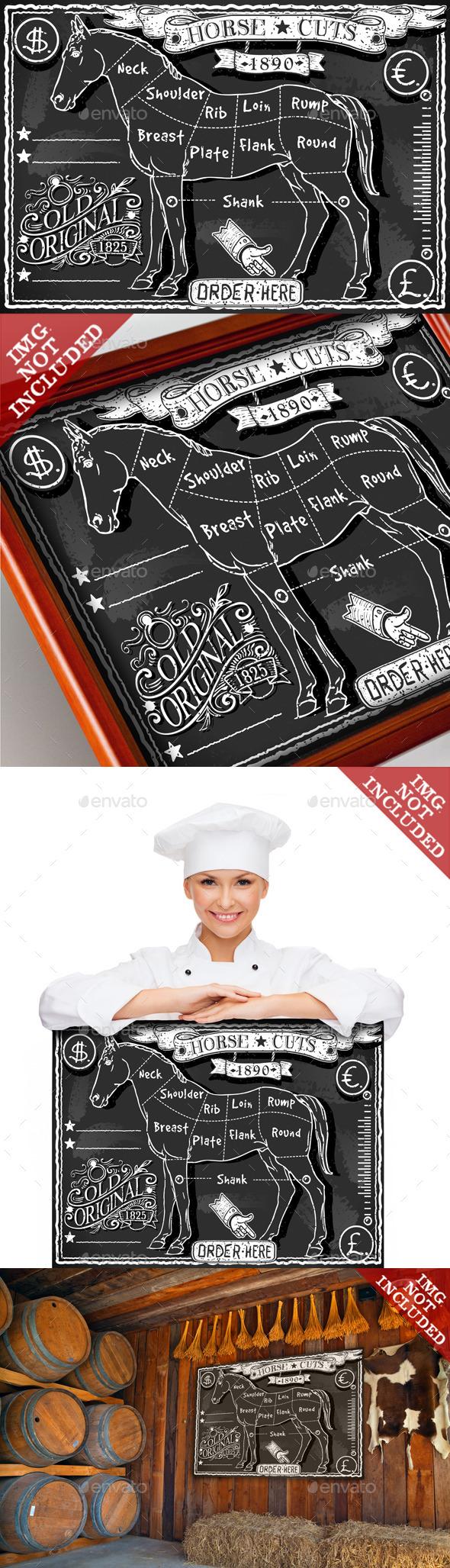 GraphicRiver Vintage Blackboard of English Cut of Horse 9793650 GraphicRiver Vintage Blackboard of English Cut of Horse 9793650