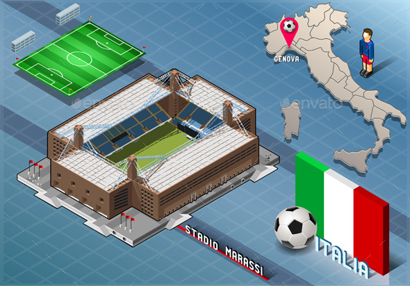 GraphicRiver Isometric Stadium Marassi Genova Italy 9793718 GraphicRiver Isometric Stadium Marassi Genova Italy 9793718