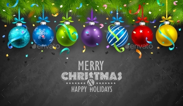 GraphicRiver Christmas Balls and Confetti 9793769 GraphicRiver Christmas Balls and Confetti 9793769