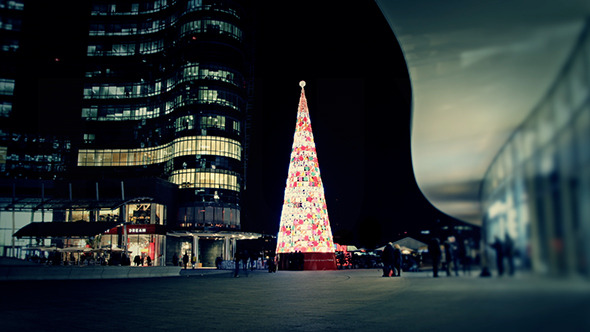Modern Christmas Tree in the City Modern Christmas Tree in the City