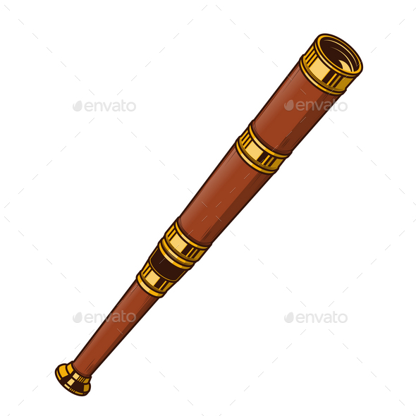GraphicRiver Antique Brass Spyglass 9796492 GraphicRiver Antique Brass Spyglass 9796492