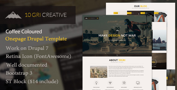 10GriCreative - One Page Drupal Theme