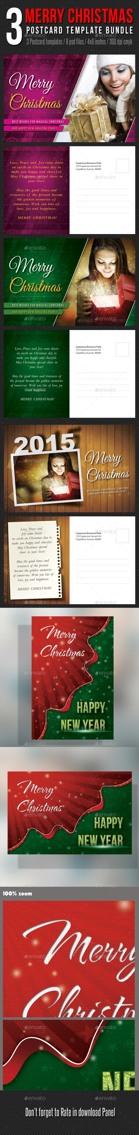 GraphicRiver 3 in 1 Merry Christmas Postcard Template Bundle 9796864 GraphicRiver 3 in 1 Merry Christmas Postcard Template Bundle 9796864