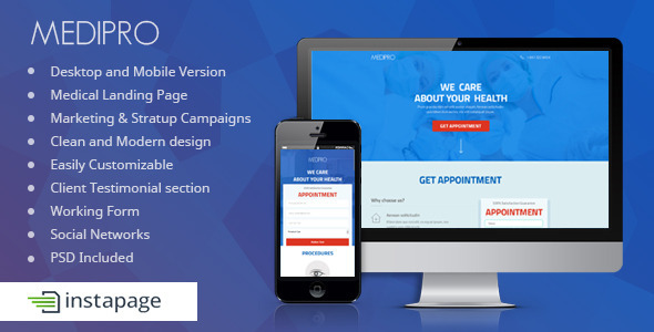 Medipro - Medical Instapage Landing Page