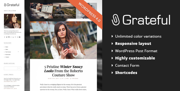 grateful - personal blog wordpress theme 