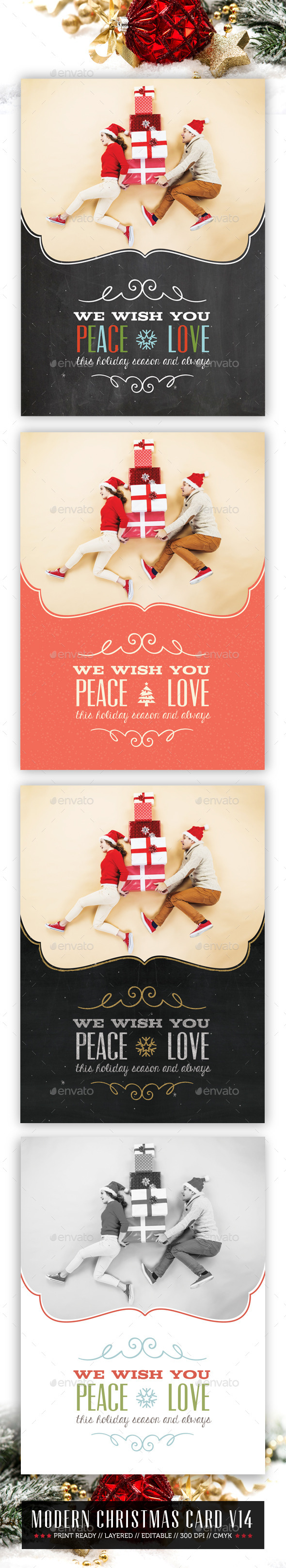 Modern Christmas Card V14