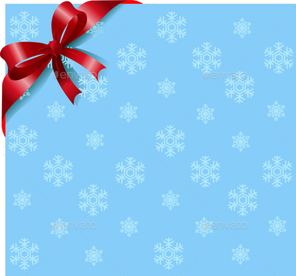 GraphicRiver Red Ribbon on Snowflakes Background 9800163 GraphicRiver Red Ribbon on Snowflakes Background 9800163