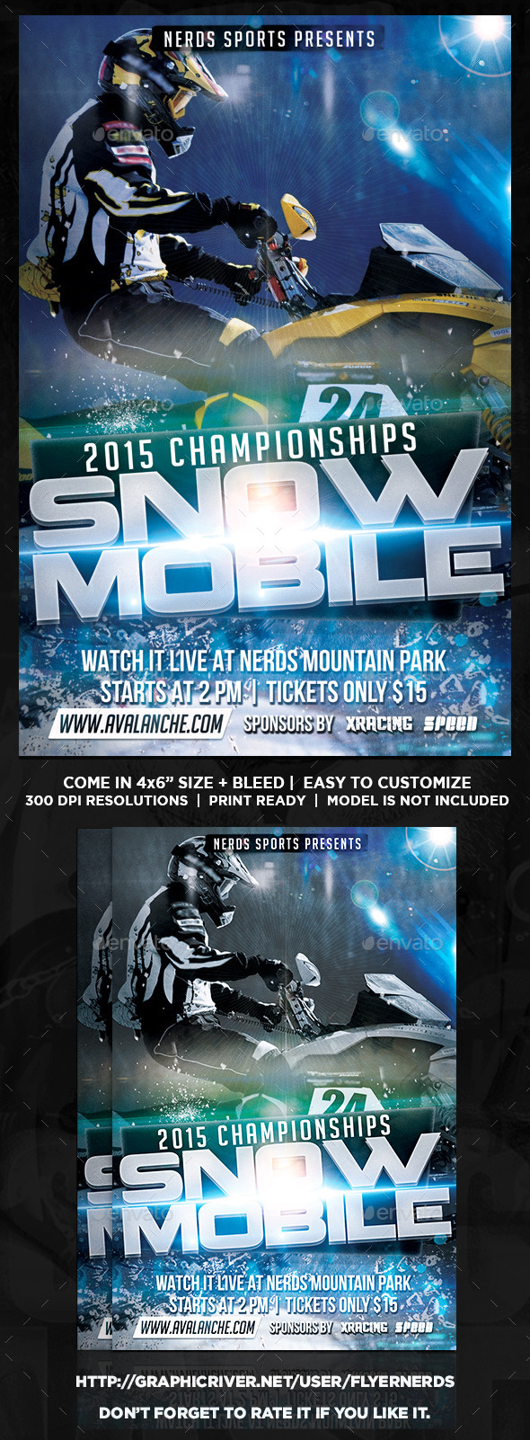 GraphicRiver Snow Mobile Competition Sports Flyer 9764108 GraphicRiver Snow Mobile Competition Sports Flyer 9764108