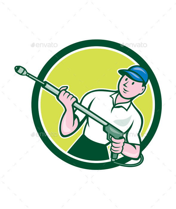 GraphicRiver Pressure Washer Water Blaster Circle Cartoon 9801483 GraphicRiver Pressure Washer Water Blaster Circle Cartoon 9801483