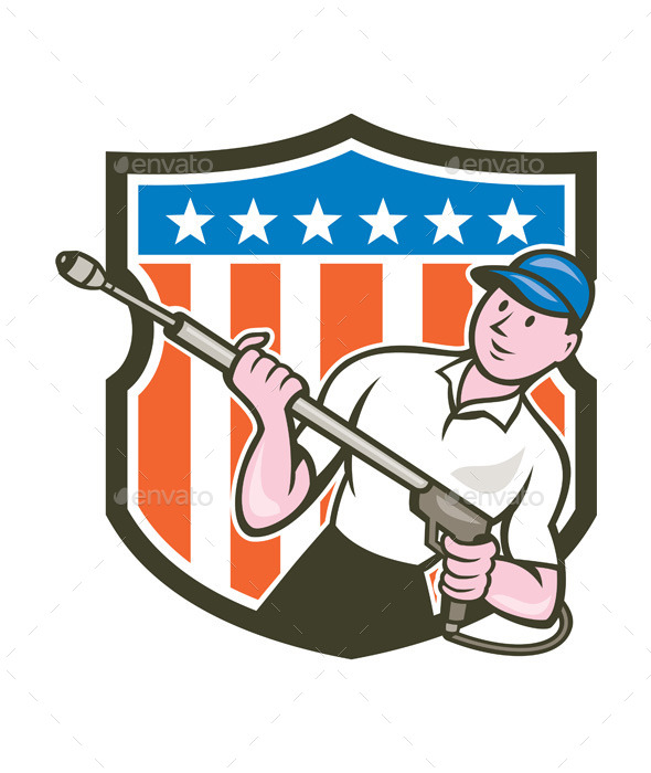 GraphicRiver Pressure Washer Water Blaster USA Flag Cartoon 9801494 GraphicRiver Pressure Washer Water Blaster USA Flag Cartoon 9801494
