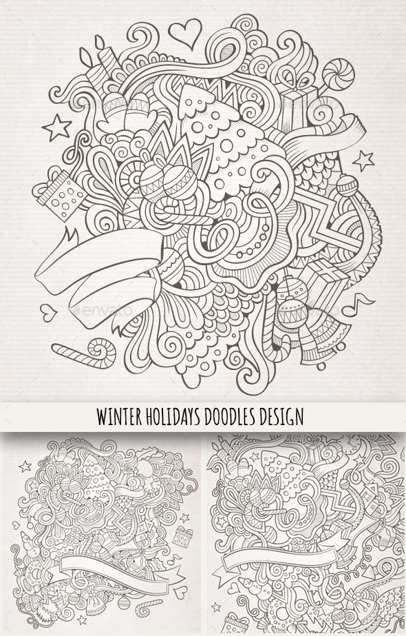 GraphicRiver 3 Winter Holidays Hand Drawn Backgrounds 9801971 GraphicRiver 3 Winter Holidays Hand Drawn Backgrounds 9801971
