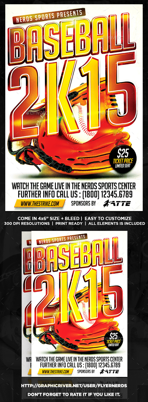 GraphicRiver Baseball 2K15 Sports Flyer 9764454 GraphicRiver Baseball 2K15 Sports Flyer 9764454
