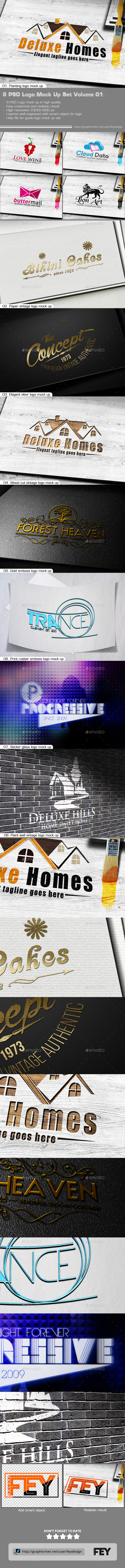 GraphicRiver 8 PSD Logo Mock Up Set Volume 01 9755268 GraphicRiver 8 PSD Logo Mock Up Set Volume 01 9755268