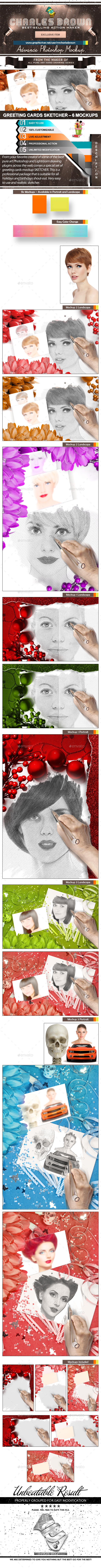 GraphicRiver Greeting Cards Sketcher 6 Mockups 9806737 GraphicRiver Greeting Cards Sketcher 6 Mockups 9806737