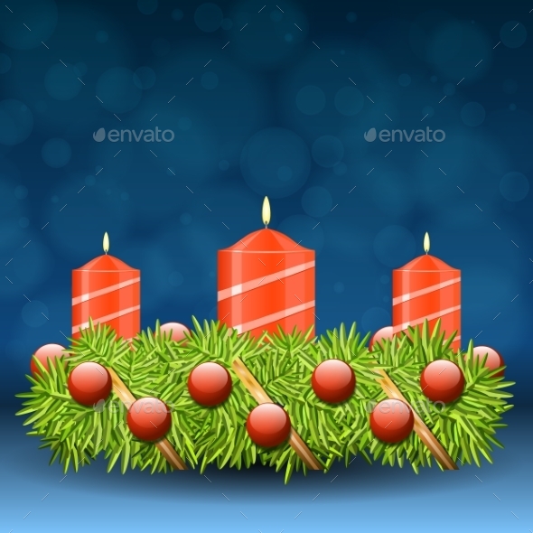 GraphicRiver Advent Wreath of Twigs with Red Candles 9808203 GraphicRiver Advent Wreath of Twigs with Red Candles 9808203