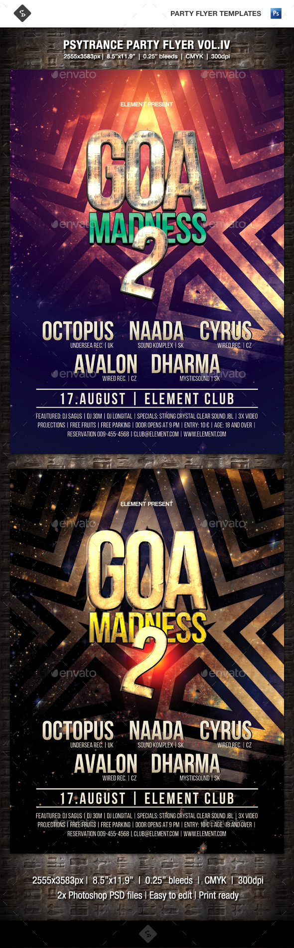 GraphicRiver Psytrance Party Flyer Vol.4 Goa Madness 2 9808993 GraphicRiver Psytrance Party Flyer Vol.4 Goa Madness 2 9808993