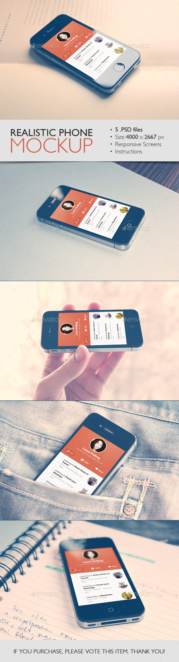 Realistic Phone Mockup Realistic Phone Mockup