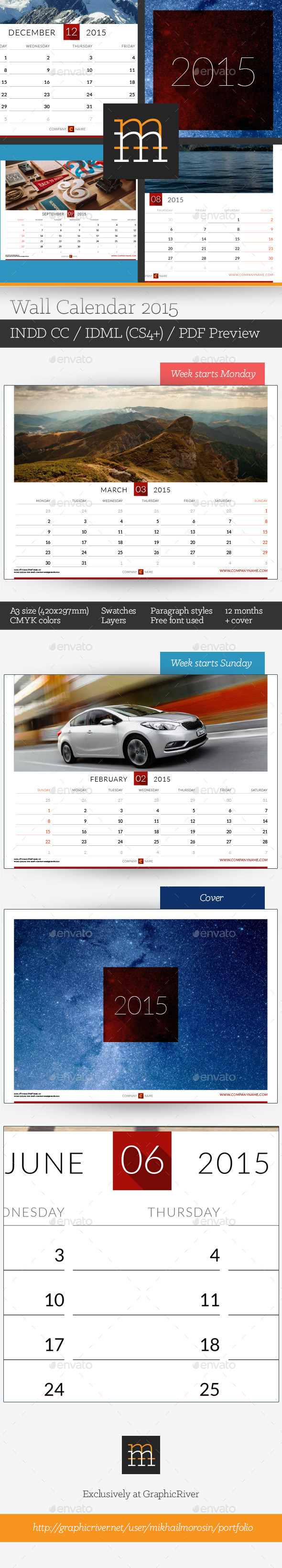 GraphicRiver Wall Calendar 2015 9809396 GraphicRiver Wall Calendar 2015 9809396