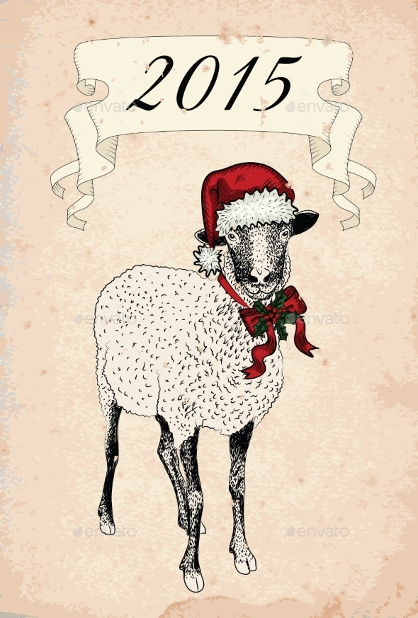 GraphicRiver Vintage Sheep 9813442 GraphicRiver Vintage Sheep 9813442