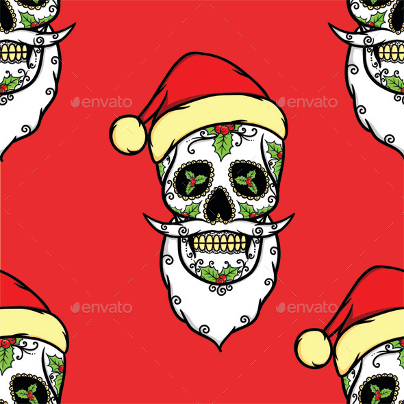 GraphicRiver Christmas Skull Pattern 9813463 GraphicRiver Christmas Skull Pattern 9813463