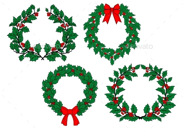 GraphicRiver Christmas Holly Garlands Set 9813572 GraphicRiver Christmas Holly Garlands Set 9813572