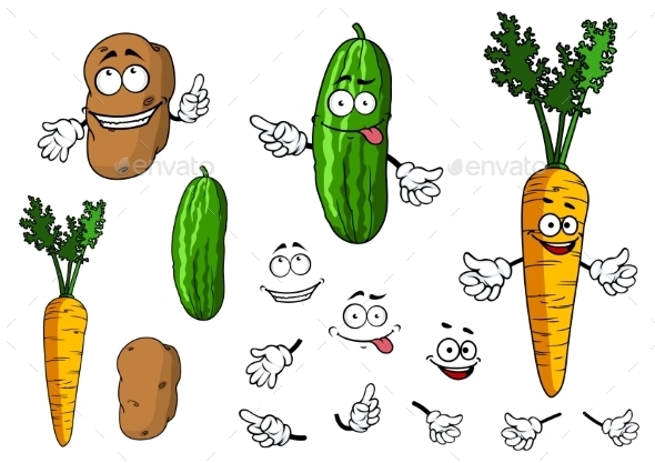 GraphicRiver Cartoon Vegetable Characters 9813714 GraphicRiver Cartoon Vegetable Characters 9813714