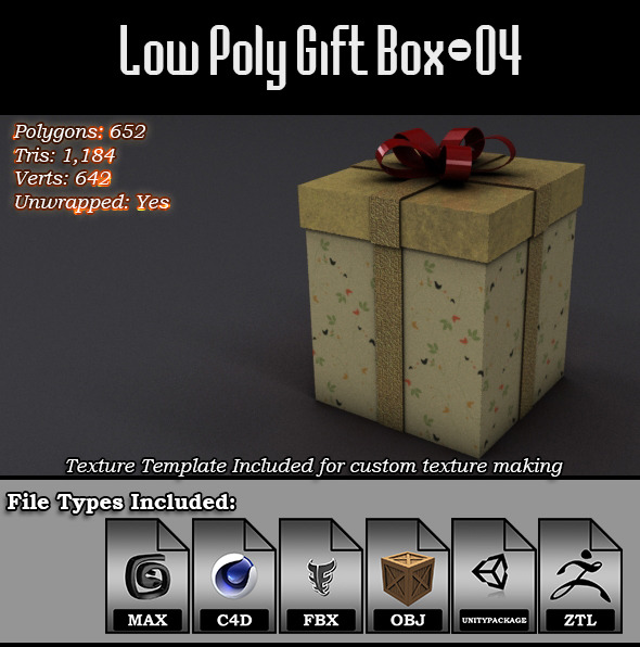 3DOcean Low Poly Gift Box 04 9814592 3DOcean Low Poly Gift Box 04 9814592