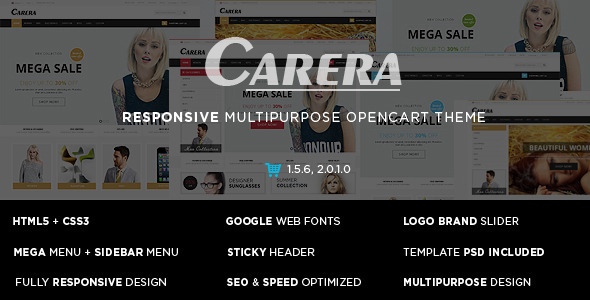 Carera Responsive Multipurpose OpenCart Theme Carera Responsive Multipurpose OpenCart Theme
