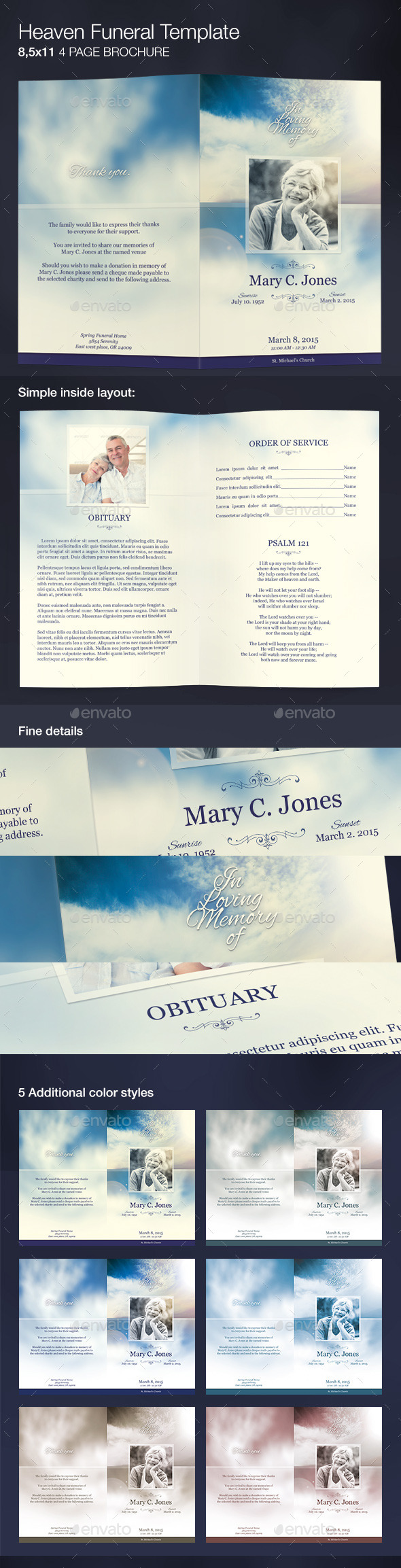 Heaven Funeral Program Template Heaven Funeral Program Template