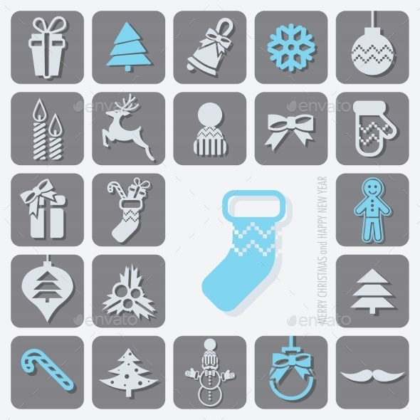 GraphicRiver Christmas Icons Set 9816830 GraphicRiver Christmas Icons Set 9816830