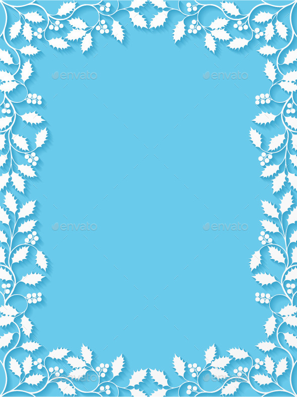 GraphicRiver Floral Frame with Holly 9817303 GraphicRiver Floral Frame with Holly 9817303