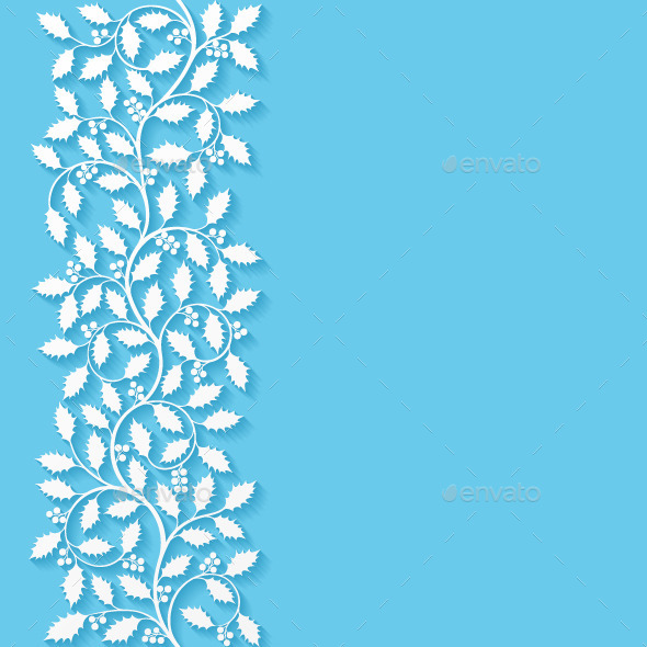 GraphicRiver Floral Background with Holly 9817323 GraphicRiver Floral Background with Holly 9817323