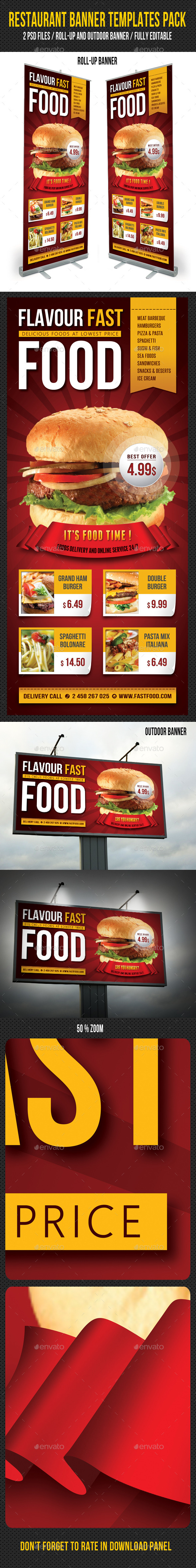 GraphicRiver Restaurant Banner Templates Pack 9780179 GraphicRiver Restaurant Banner Templates Pack 9780179