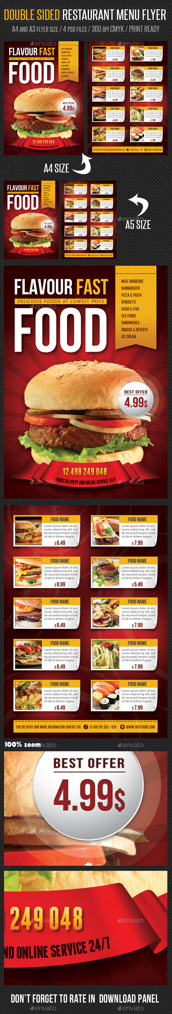 GraphicRiver Restaurant Menu Flyer 9779086 GraphicRiver Restaurant Menu Flyer 9779086