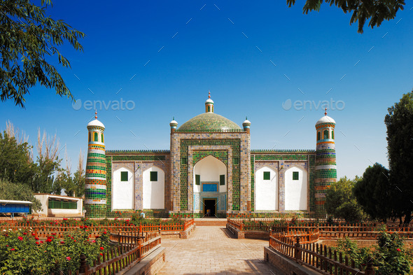 A private family tomb built in the form of a mosque in the ancient city of Kashgar, China