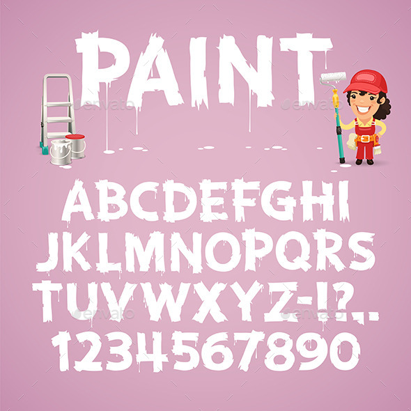 GraphicRiver Set of Letters and Numbers Painted on a Wall 9764193 GraphicRiver Set of Letters and Numbers Painted on a Wall 9764193