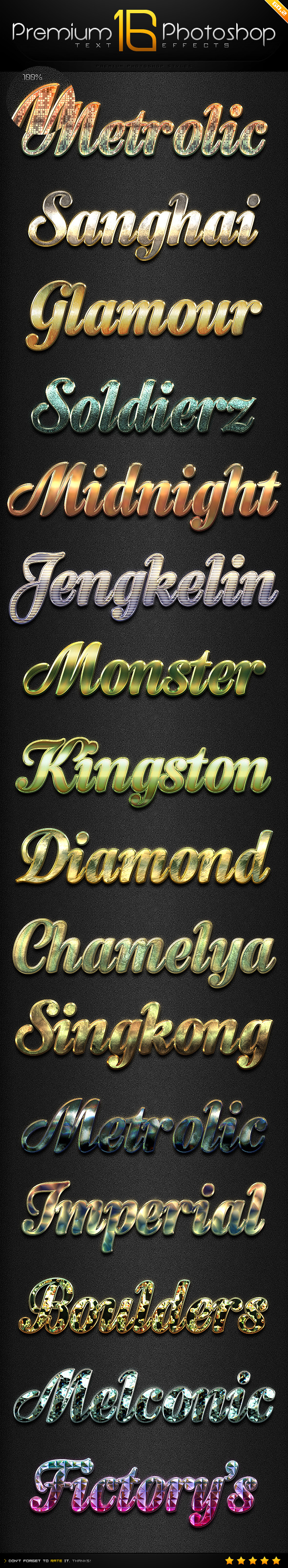 16 Premium Text Effect Styles GO.2 16 Premium Text Effect Styles GO.2