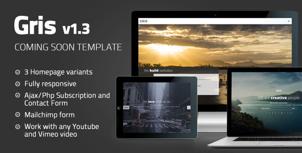 Gris - Creative Coming Soon Template