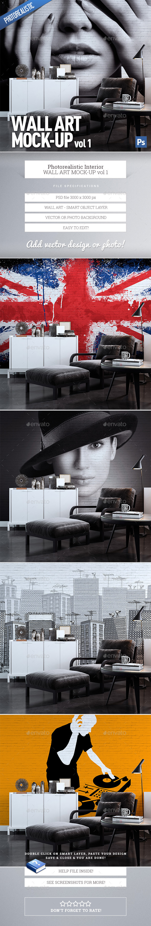 GraphicRiver Wall Art Mock-Up vol.1 9822161 GraphicRiver Wall Art Mock-Up vol.1 9822161