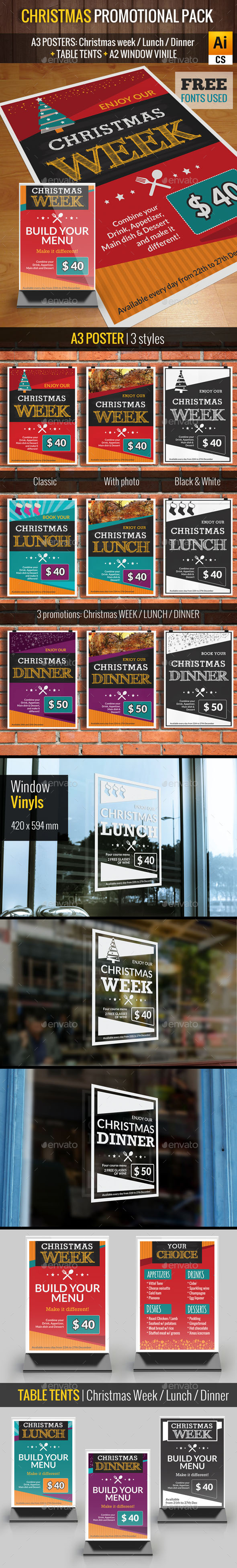 GraphicRiver Christmas Promotional Pack Restaurant 9822640 GraphicRiver Christmas Promotional Pack Restaurant 9822640