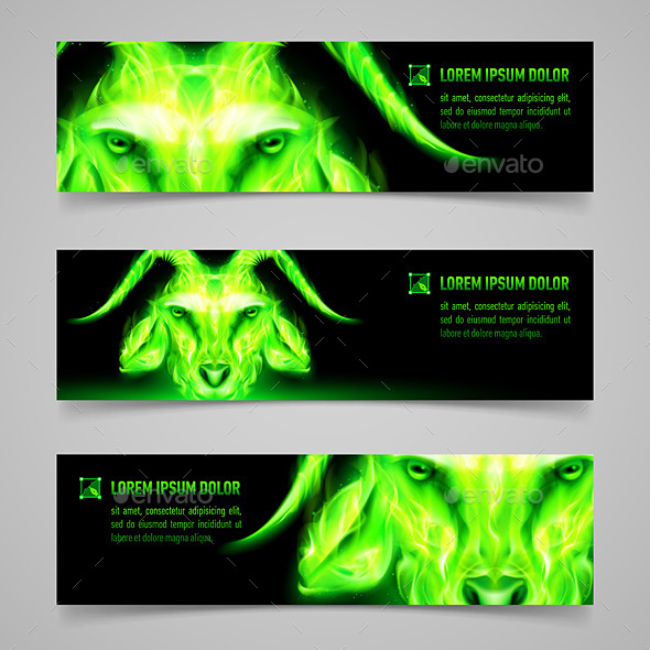 GraphicRiver Goat Fire Banners 9824390 GraphicRiver Goat Fire Banners 9824390