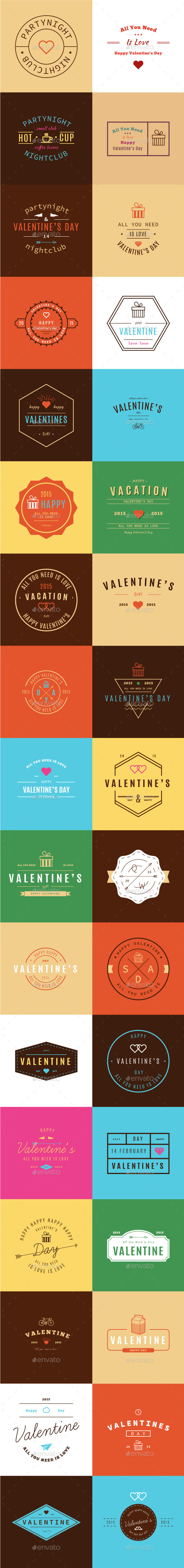 GraphicRiver Happy Valentine s Day Retro Vintage Insigns 9825336 GraphicRiver Happy Valentine s Day Retro Vintage Insigns 9825336