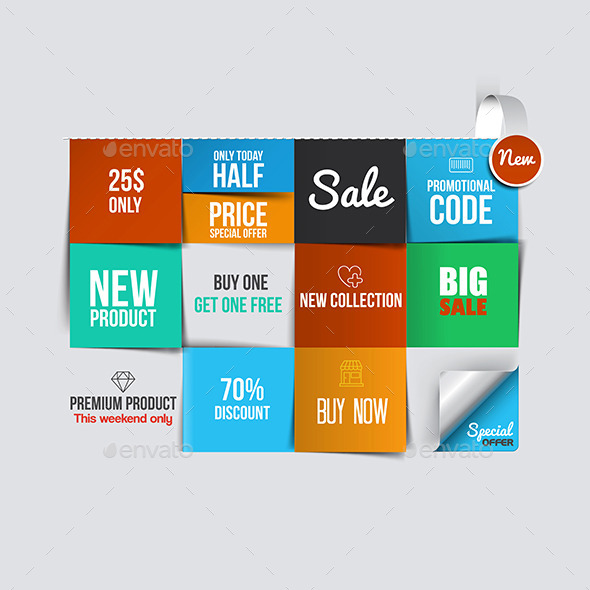 GraphicRiver Color Sale Cards 9826028 GraphicRiver Color Sale Cards 9826028