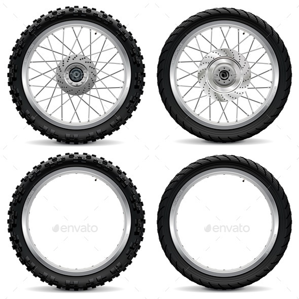 Vector Motorcycle Wheel Icons