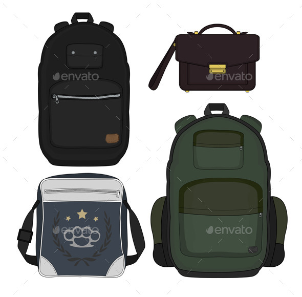 GraphicRiver Set of Four Men s Bags 9827917 GraphicRiver Set of Four Men s Bags 9827917