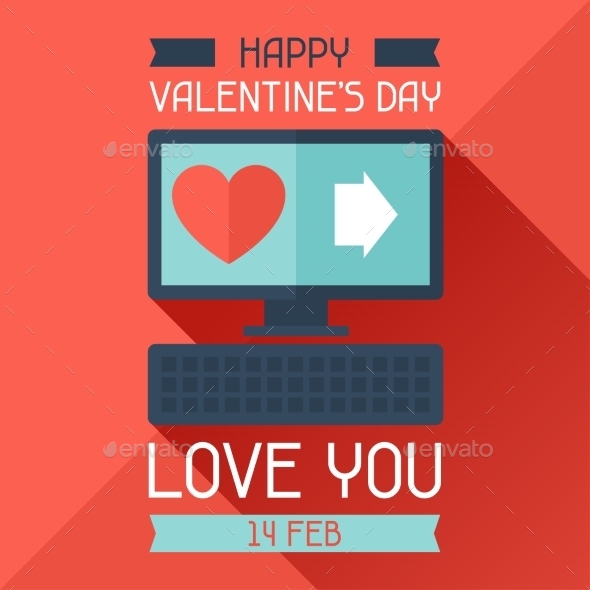 GraphicRiver Happy Valentine s Illustration in Flat Style 9827964 GraphicRiver Happy Valentine s Illustration in Flat Style 9827964