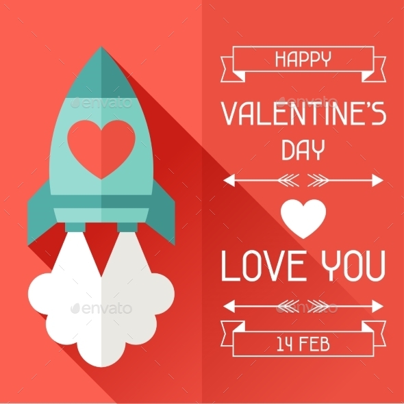 GraphicRiver Happy Valentine s Illustration in Flat Style 9827982 GraphicRiver Happy Valentine s Illustration in Flat Style 9827982