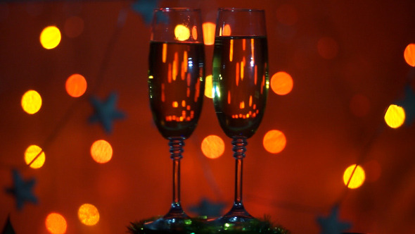 Christmas Glasses With Champagne Christmas Glasses With Champagne