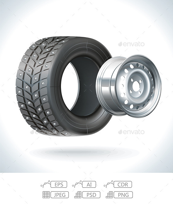 GraphicRiver Winter Car Tire 9828750 GraphicRiver Winter Car Tire 9828750